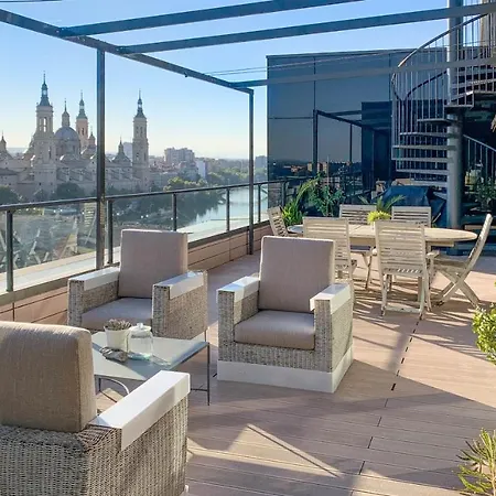 Atico Mejores Vistas Al Pilar Jacuzzi Y Garaje דירה סרגוסה