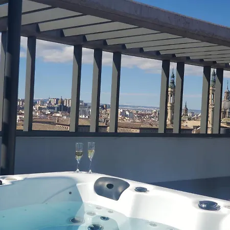 Atico Mejores Vistas Al Pilar Jacuzzi Y Garaje Saragossa